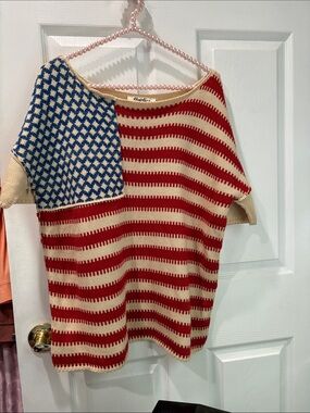 Haptics American flag short sleeve sweater